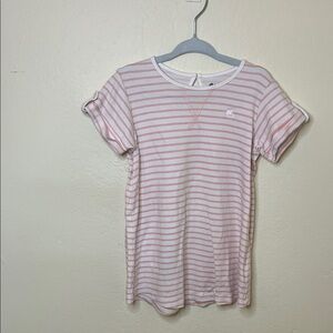 Babycottons Pima Cotton Soft Pink and White Striped Girl Dress
